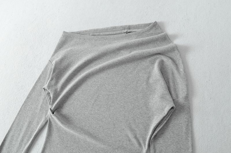 AP25521-25 Summer New Style Hot Girl Sexy Off-Shoulder One-Shoulder Long Sleeve Base Shirt T-Shirt_voghion.com