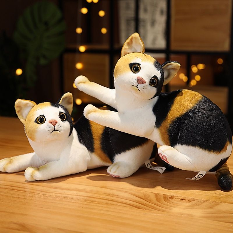 Plush Cat Realistic 31cm Doll Soft Stuffed Kitten Toy In Pure Grey White Yellow And More For Pet Kids Collection_voghion.com