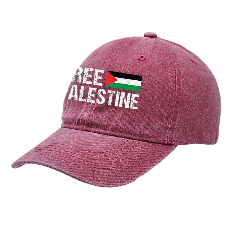 Gorra de béisbol Palestina Libre con la bandera palestina impresa_voghion.com