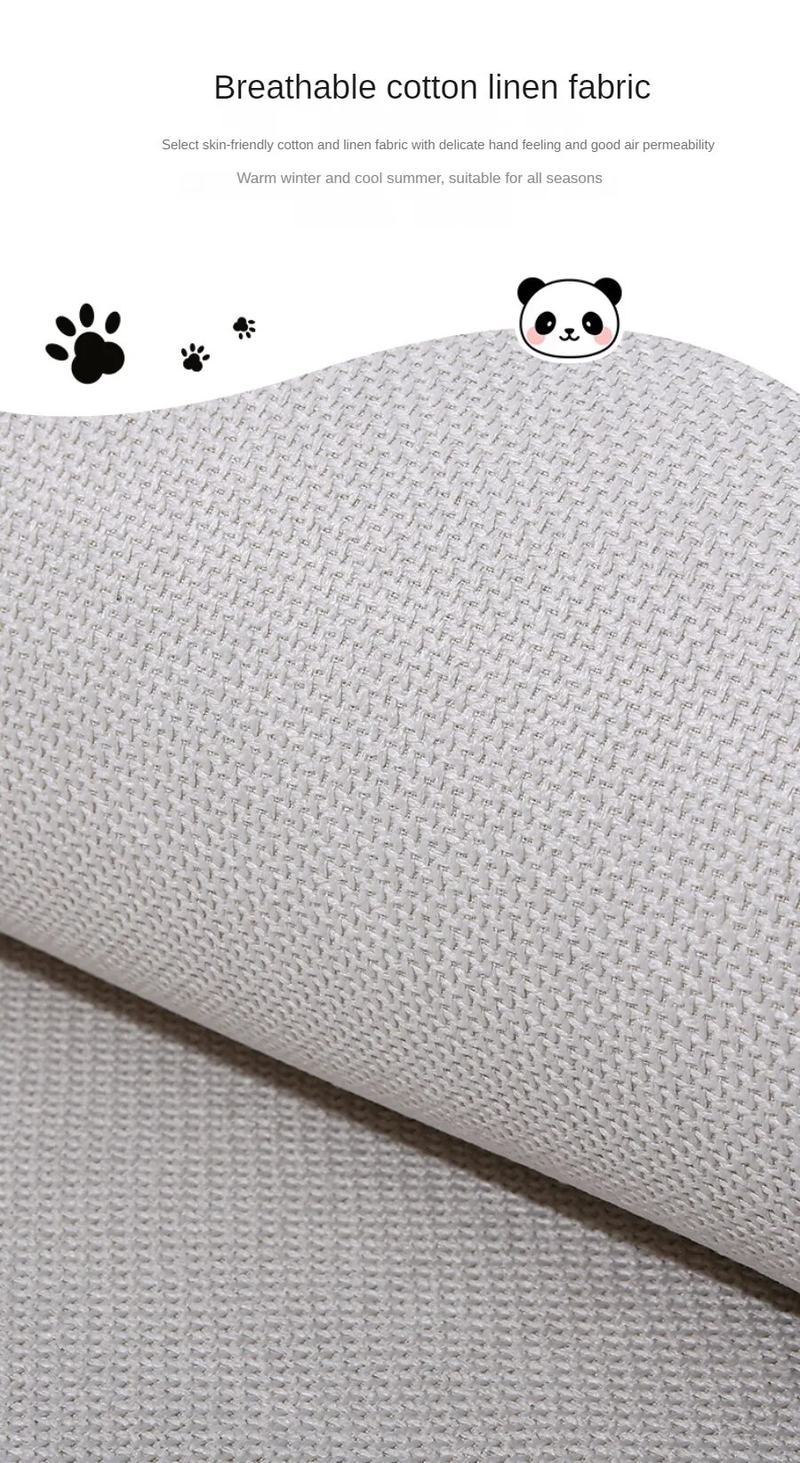 Nuovo cuscino in lino con motivo panda, antiscivolo e traspirante, per la maggior parte delle auto, per tutte le stagioni, universale_voghion.com