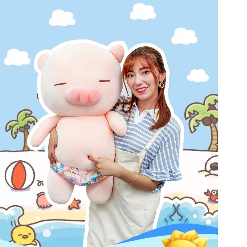 Peluche morbido e squishy a forma di maialino, perfetto compagno da spiaggia per ragazze, idea regalo divertente_voghion.com