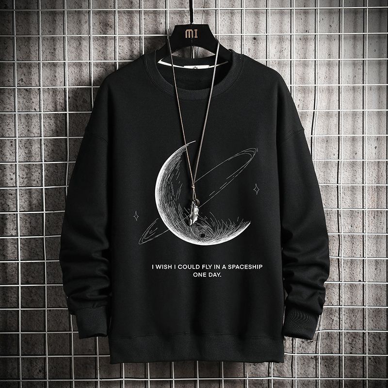 Round neck sweatshirt for men in autumn, Ins brand loose fit with added fat and enlarged base, Korean style trendy_voghion.com