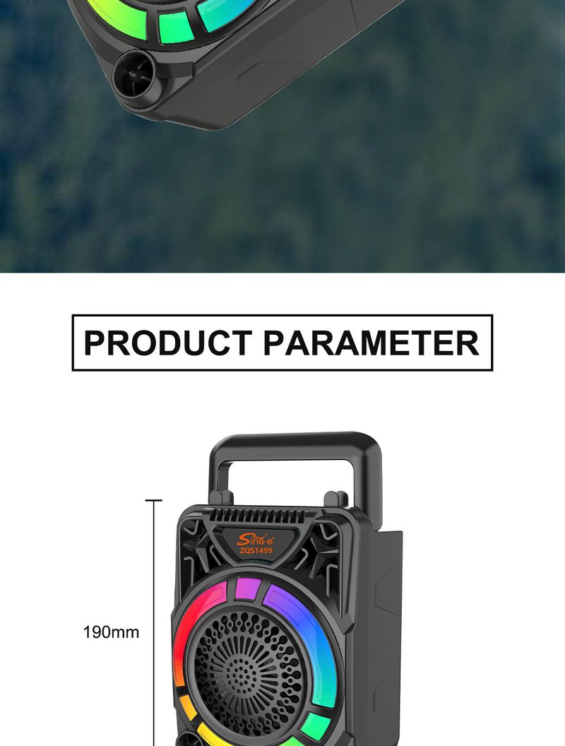 ZQS1499 Gränsöverskridande utrikeshandel utomhus bärbar fyrkantsdans trådlös Bluetooth-högtalare festkaraoke ljud_voghion.com