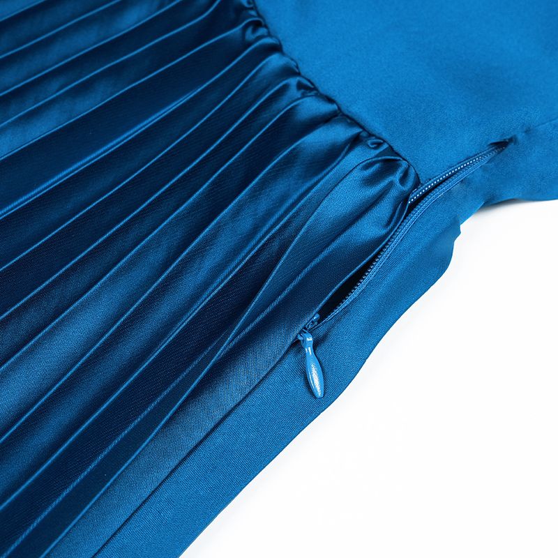Roupas femininas Saia plissada Temperamento Deslocamento Tamanho grande Vestido gordo com cinto_voghion.com