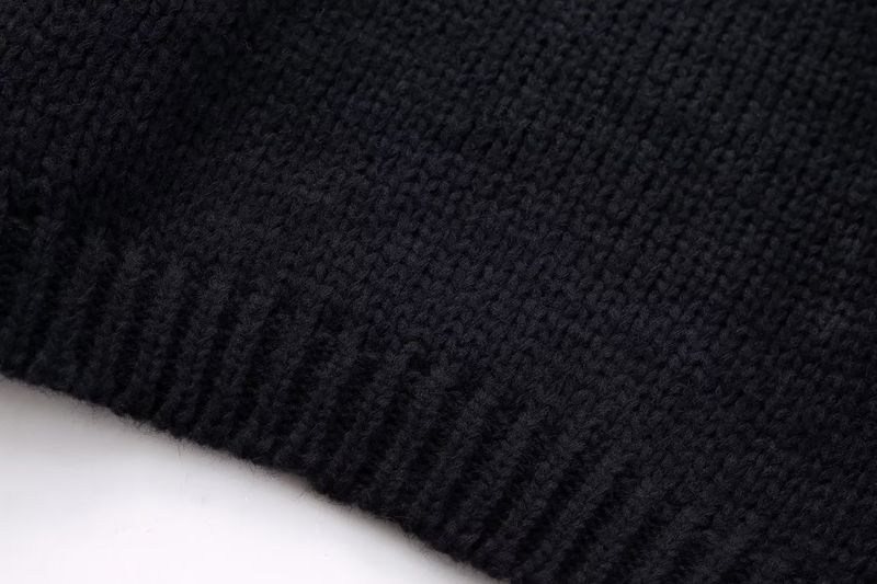 Pull tricoté ample et amincissant à col haut pour femme, nouveau design d'automne_voghion.com