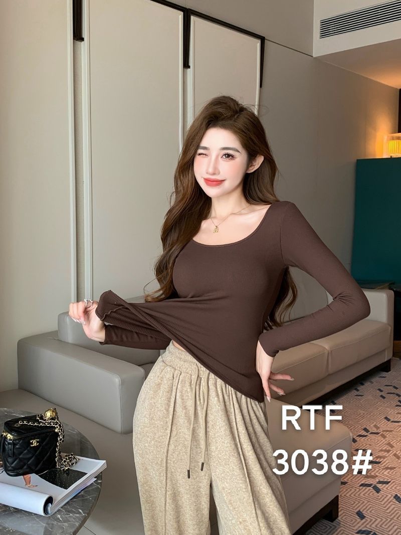 Maglietta calda da donna, a maniche lunghe, con scollo quadrato, in cotone spazzolato, autunno-inverno, con fodera in pile, imbottitura per il petto, vestibilità slim,_voghion.com