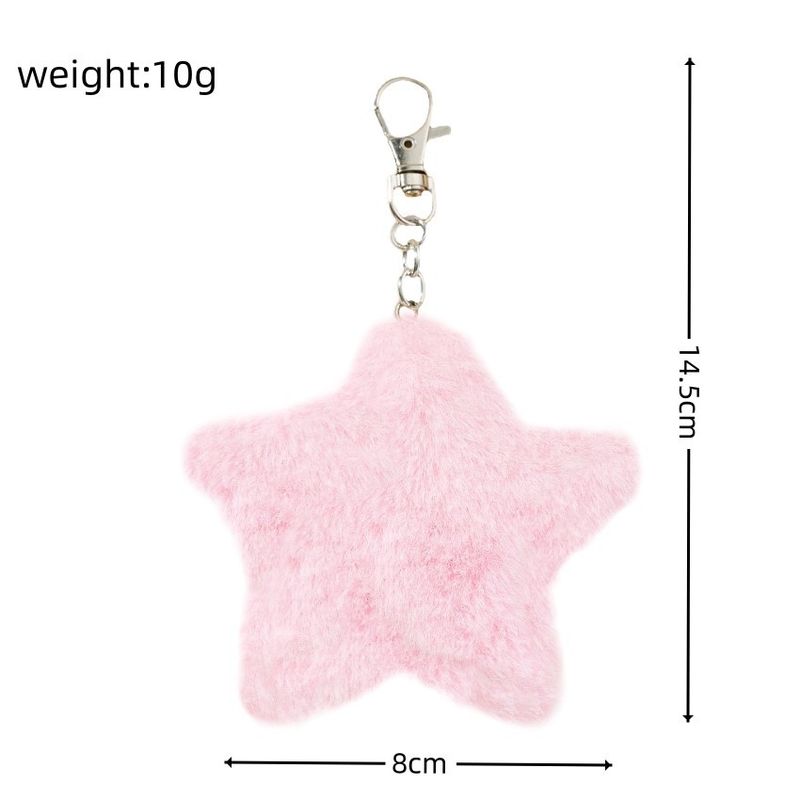 New Cell Phone Key Chain Jewelry Accessories Pentagram Plush Ball Bag Charm_voghion.com