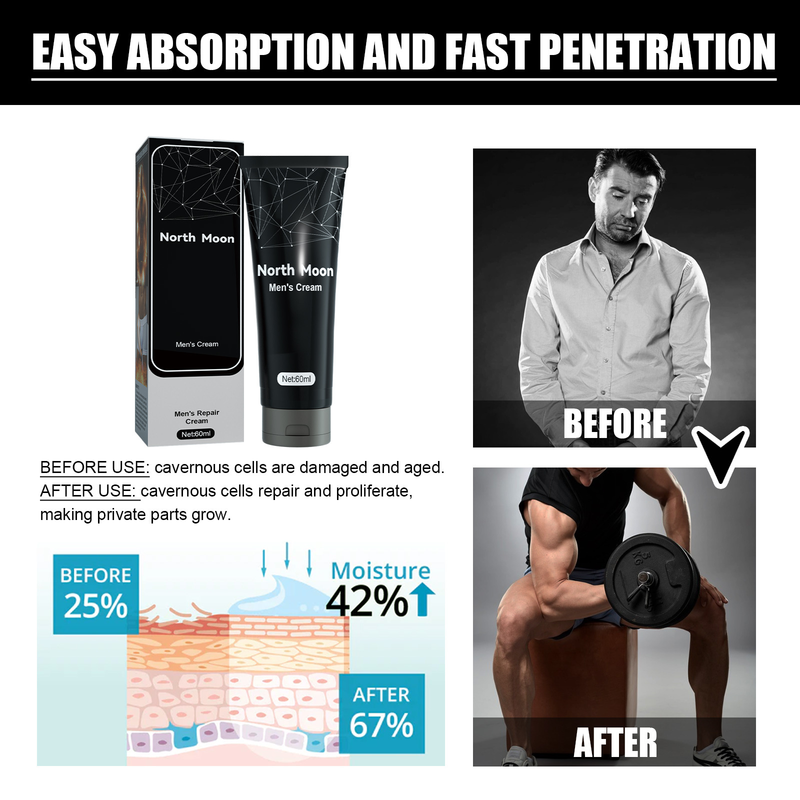North Moon Repair – crème de Massage pour hommes, entretien des parties intimes, prévention des odeurs, exercice nourrissant_voghion.com