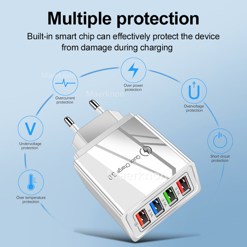 C USB Quick Charge 3,0 EU/US-Stecker für Telefonadapter für iPhone 14 13 12 Tablet Tragbare Wand Mobile C Schnelle Aufladung ich_voghion.com