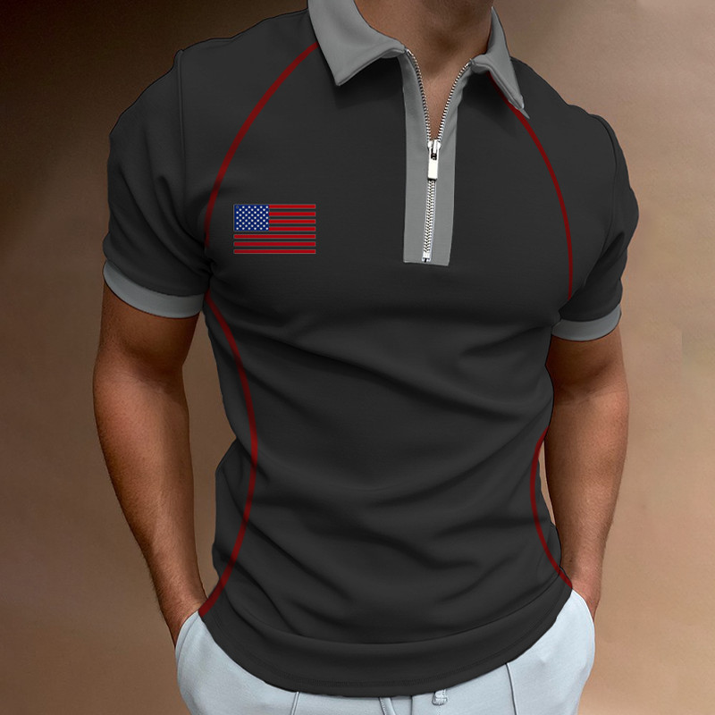 Léto Nové pánské Polo Polokošile s krátkým rukávem potištěné logo obrázek oblečení ležérní módní top pro muže_voghion.com
