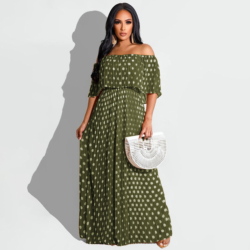 Summer New Dot Print Fashion Casual Abiti taglie forti_voghion.com