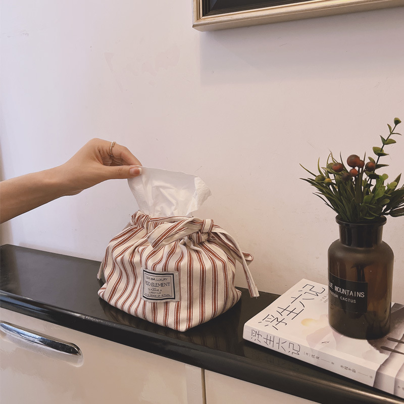 Nordic INS Cotton Yellow Embroidery Paper Napkin Bag Light Luxury Home Fabric 3D Drawing Box Paper Napkin Drawing Cross border Hot Sales_voghion.com