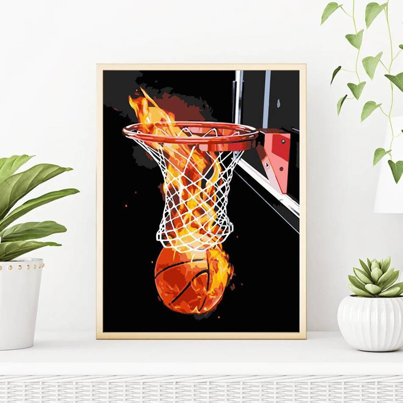 RUOPOTY Oliemaling Efter Tal Sæt Lærredsmaling Basketballmaling Til Maleri Boligdekoration_voghion.com