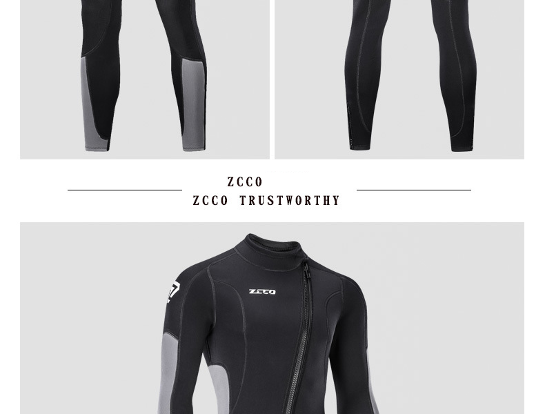 Novo traje de mergulho masculino de 3 mm, traje de mergulho quente de uma peça, traje de banho feminino de manga comprida para mergulho com snorkel no inverno_voghion.com