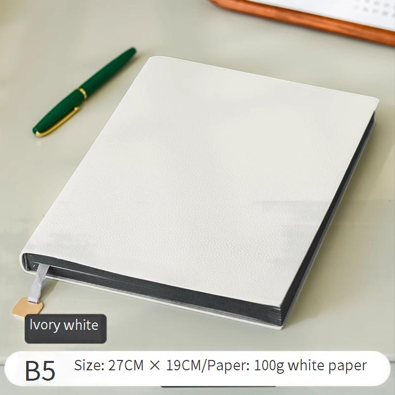 Ofis Malzemeleri Ağır Kalın B5 Büyük Defter Lychee Desen Yumuşak Deri Özel Baskılı Logo İş Çalışma Ofis Not Defteri_voghion.com