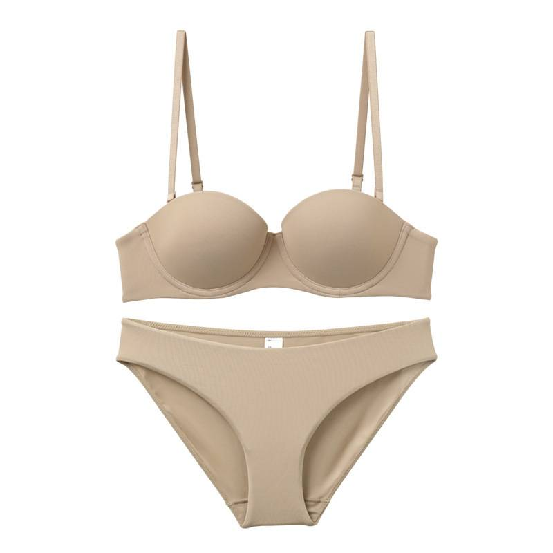 Women's Intimates Smooth Seamless Half Cup Underwear Women's Thin Soft Steel Ring Adjustable Top Thin Bottom Thick Bra Sexy Push Up Bra_voghion.com