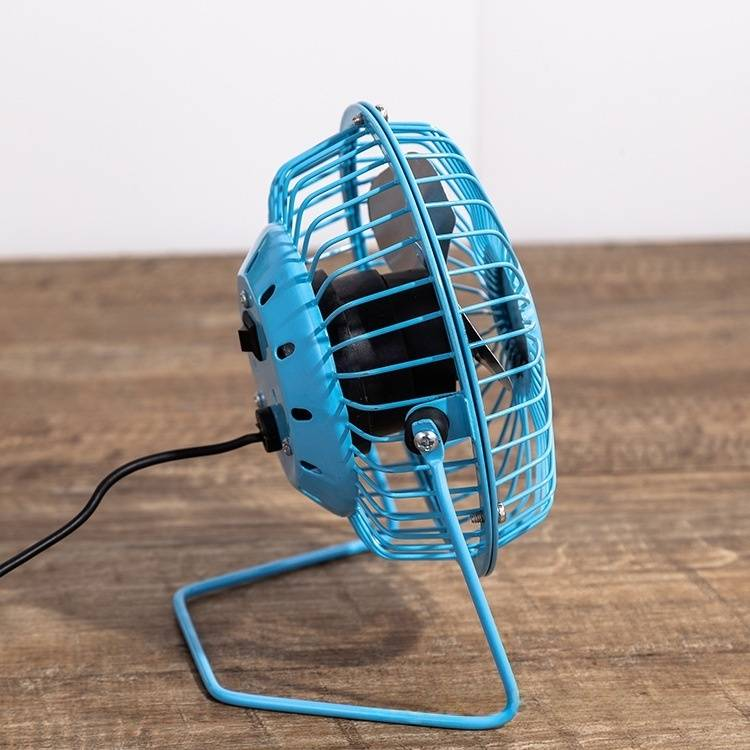 4-calowy mini wentylator biurkowy USB - przenośny metalowy wentylator biurowy do komputera, cichy osobisty wentylator chłodzący_voghion.com