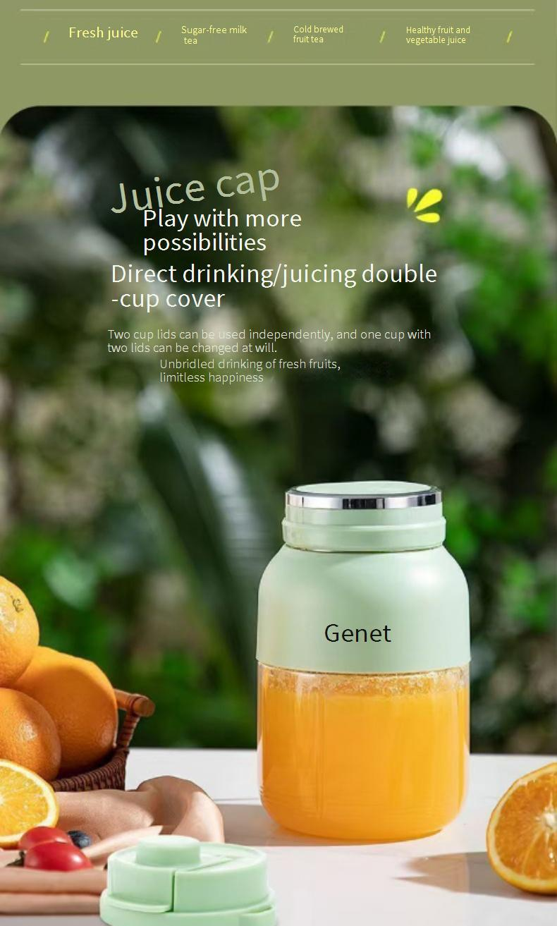 Gemet 500ML Portable Blender Juice Cup With Dual Blades, USB Rechargeable, BPA-Free, For Smoothies & Shakes, Home & Travel Use_voghion.com