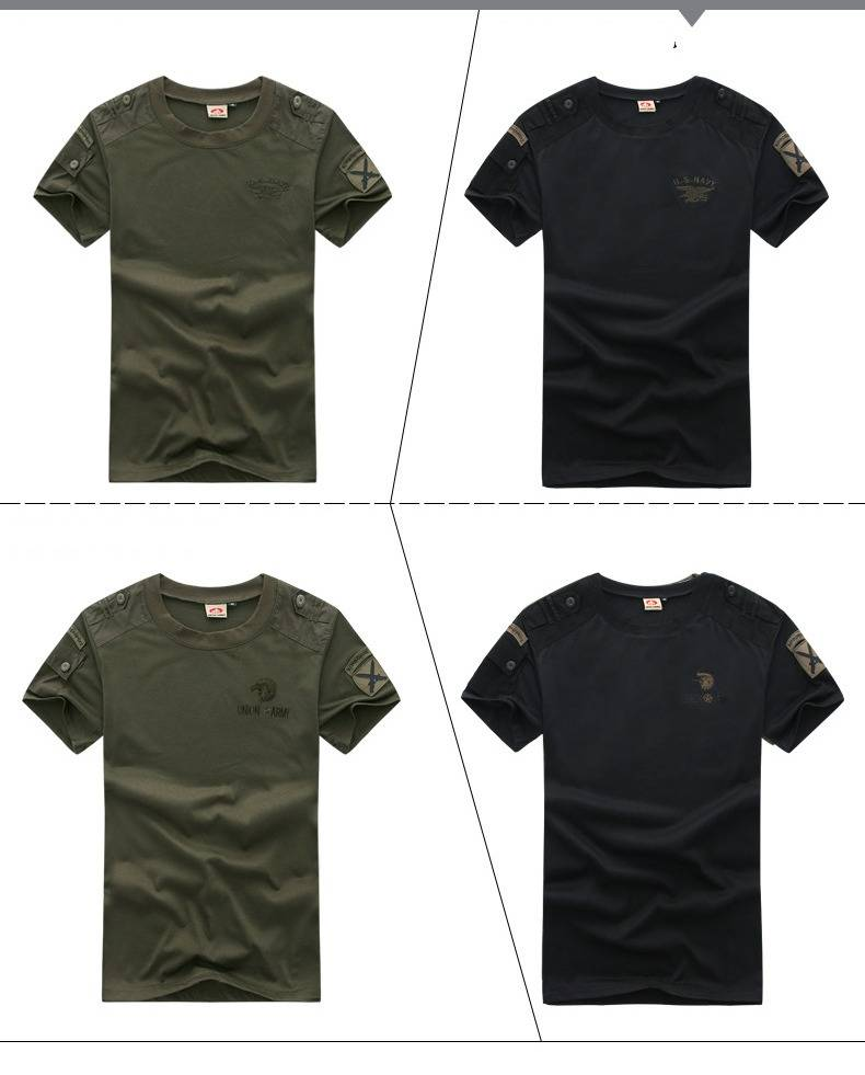 Military Tactical T-shirt For Men - Quick-dry Camo Tee With Special Forces Style (Army Green/Black/Woodland Camo, Seal Team/Airborne Inspired)_voghion.com