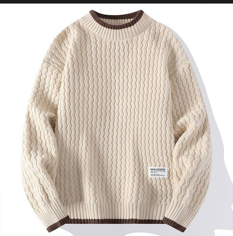 Men's Oversized Mock Layered Sweater - Breathable Knit Pullover With Round Neck (3 Colors, M-3XL)_voghion.com