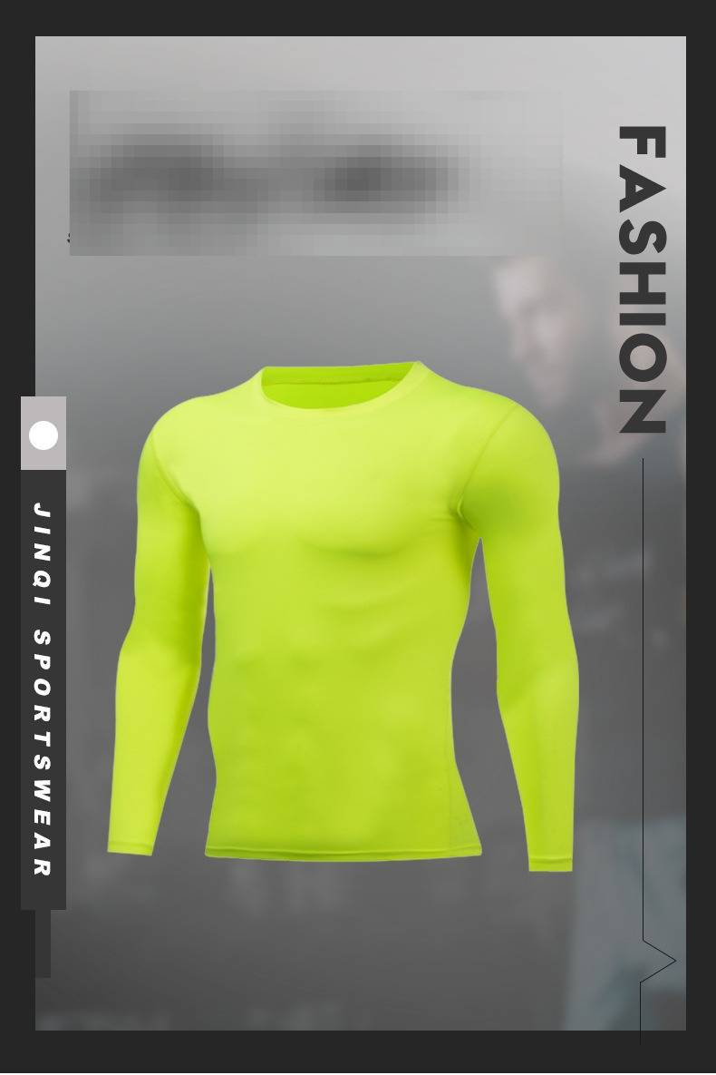 Camiseta deportiva de manga larga ajustada para hombre: camiseta de compresión transpirable y de secado rápido para gimnasio, running, baloncesto y entrenamiento de fútbol._voghion.com