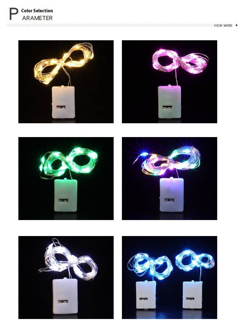 Wasserdichte IP65-LED-Lichterkette für Hochzeits- und Partydekoration – Flexible Kupferdraht-Lichterkette mit 10 SMD-LEDs (3 Helligkeitsmodi, batteriebetrieben)_voghion.com