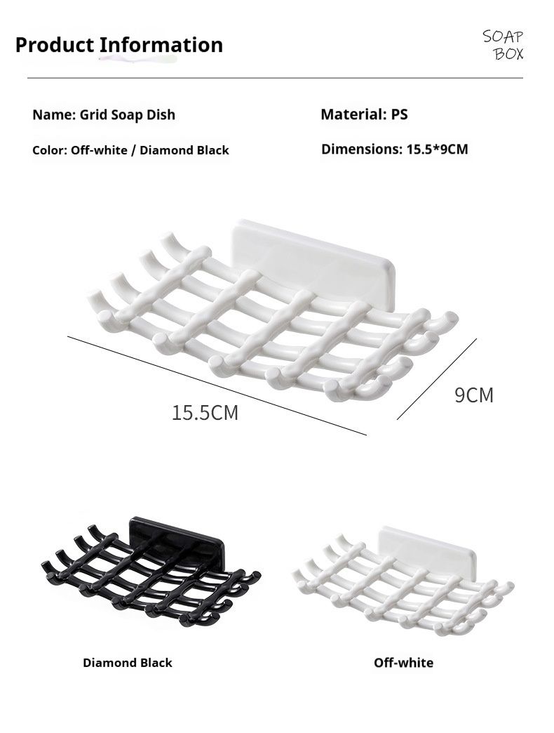 Woven-Look Soap Dish With Hook – Stylish Bathroom Organizer For Bar Soaps (PS Material, Drainage Holes, Space-Saving Hanging Design)_voghion.com