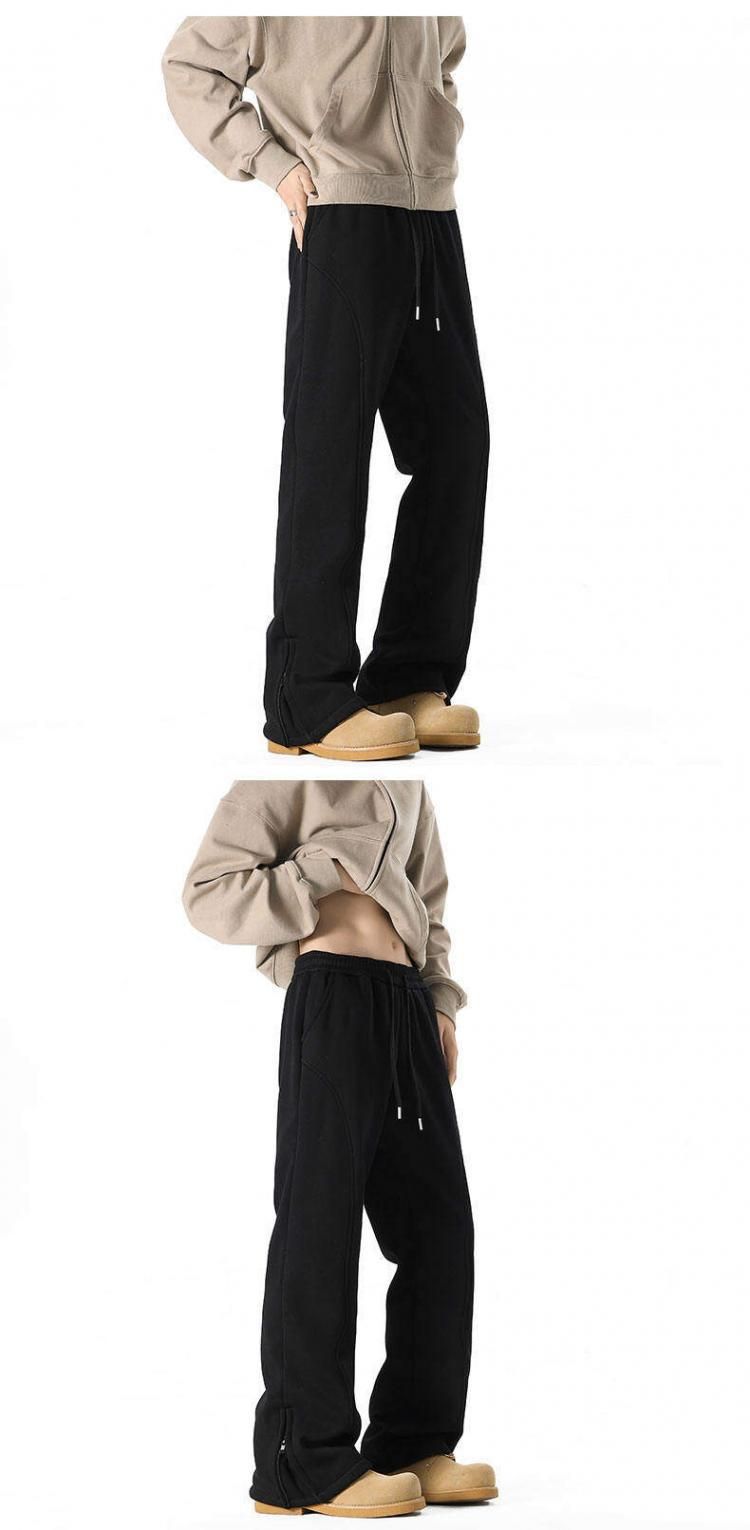 Erkek Ağır Kesim Bölünmüş Paçalı Jogger Pantolon - Fermuar Detaylı Amerikan Cleanfit Tarzı Eşofman Altı (3 Renk, M-XXL)_voghion.com