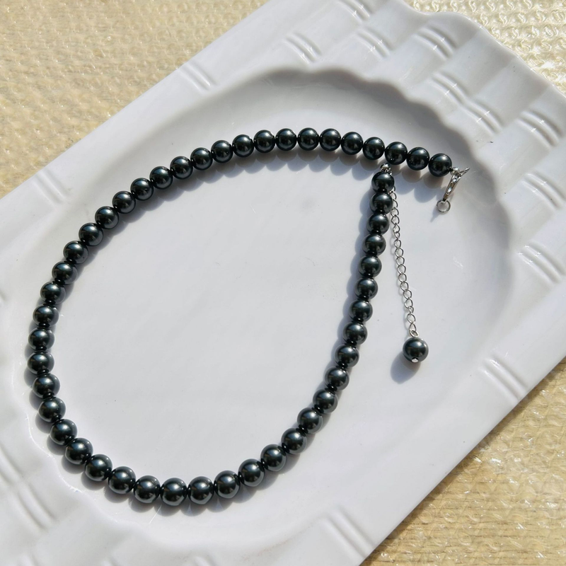 Collana di perle nere di Tahiti gioielli per donna Shijia Zhengyuan forte luce luce lusso catena clavicola catena lunga maglione_voghion.com