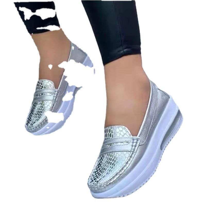 New Casual Single For Women In Autumn, Solid Color, Round Toe, Low Top, Belt Buckle, Soft Sole, Work Shoes, Bean Shoes_voghion.com