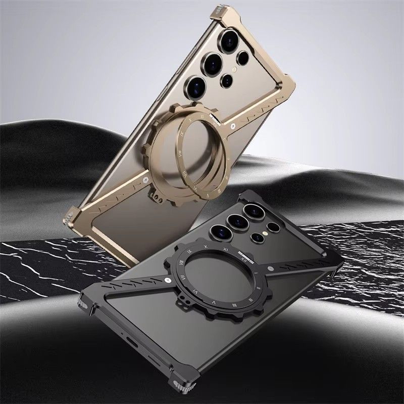 Z Shaped MetalCase For Samsung Galaxy S25 S24 S23 S22 Ultra Shockproof Bumper 360 ° Rotating Bracket Protective Cover_voghion.com