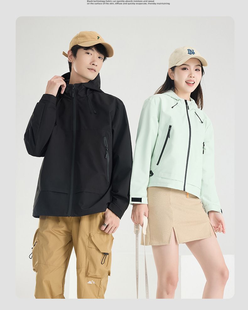 Windjacke für Damen und Herren – Winddichte, wasserabweisende Radjacke mit Kapuze (Grau/Rot/Schwarz) – Größen S bis 4XL_voghion.com