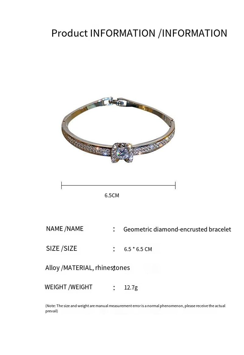 Designer Fashion Geometric Dia-encrusted Roman Circle Girlfriends Bracelet_voghion.com