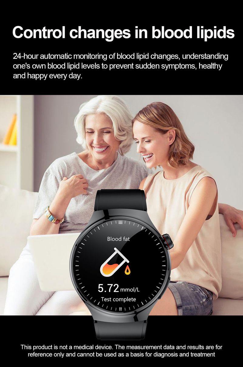 EKG Sağlık İzleme, Bluetooth Arama, Vücut Sıcaklığı, Kalp Atış Hızı ve Uyku Takibi Özellikli Akıllı Saat AMOLED Ekran Su Geçirmez, iOS Uyumlu_voghion.com