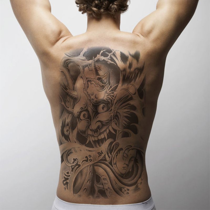 Full Waterproof Large Back Tattoo Sticker_voghion.com