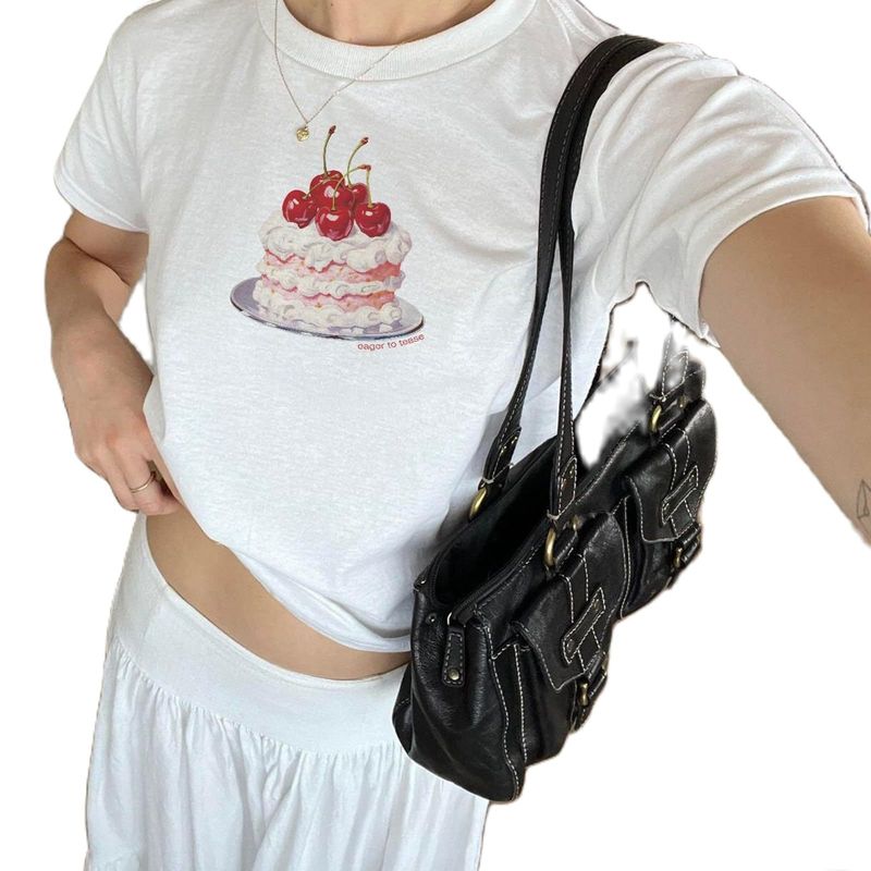 Women's Clothing Cute Printed Colored Cotton T Shirt_voghion.com