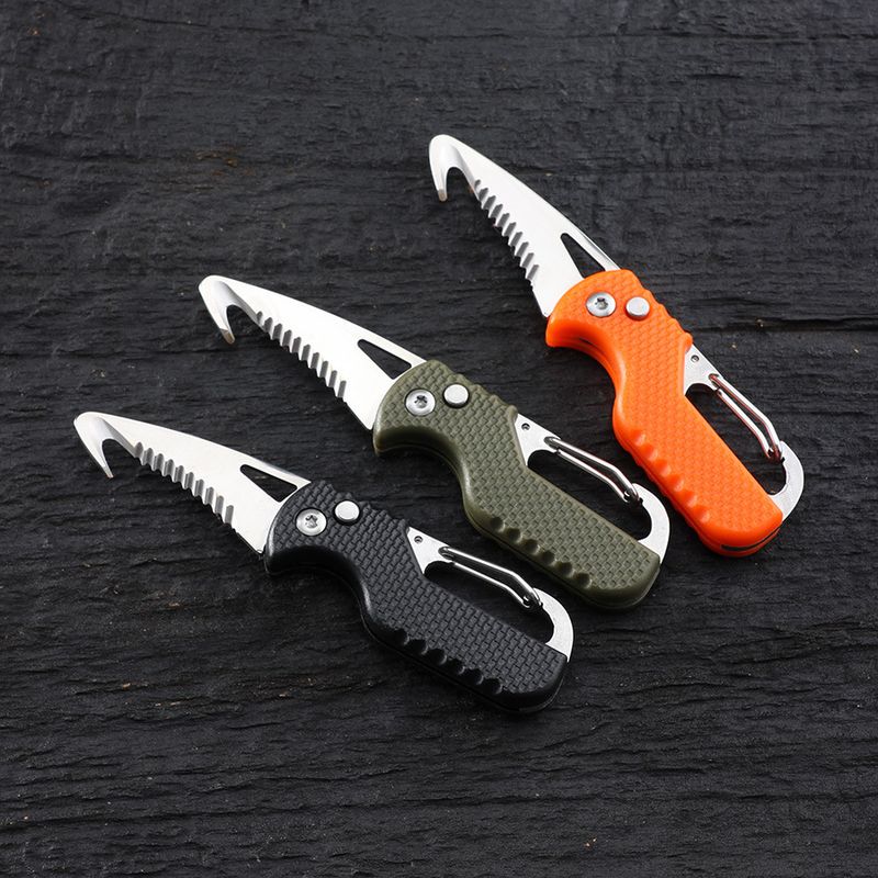 Cutter Multi-Functional Outdoor Portable Knife Hook Sawtooth Survival Tool Folding Box Opener_voghion.com