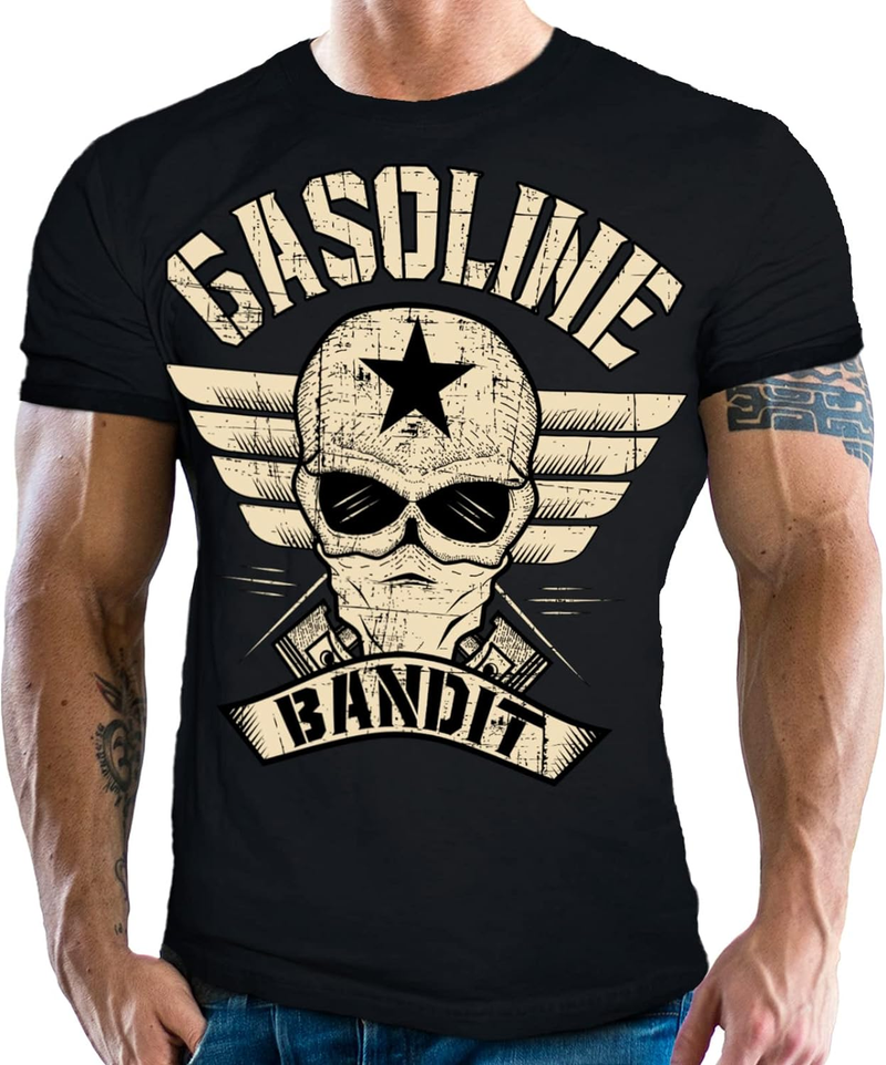 Camiseta de motociclista em tamanho grande com estampa de asa_voghion.com