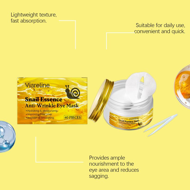 VIARELINE Snail Sanfte, nährende und feuchtigkeitsspendende Augenmaske für die Hautpartie, weich und hydratisierend, elastische Maske_voghion.com