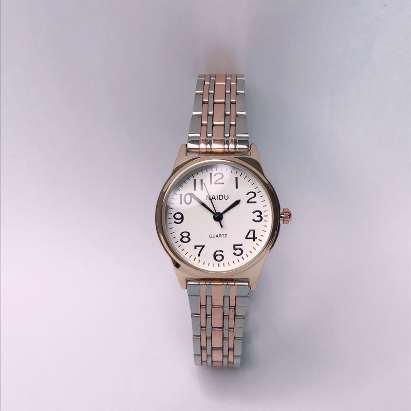 Orologio da donna silenzioso per esame con scala digitale al quarzo, cinturino in acciaio, piccolo, per il tempo libero_voghion.com