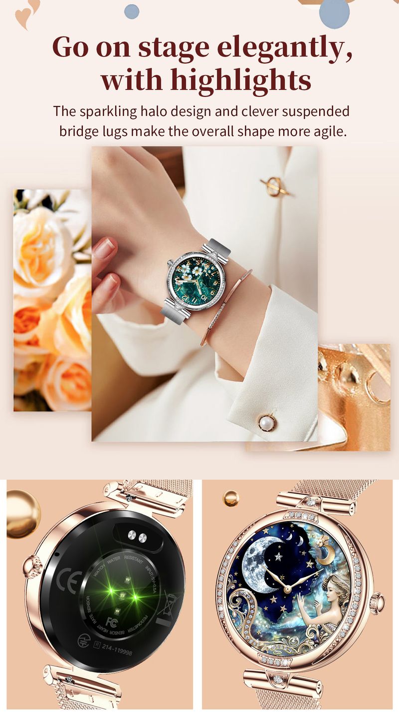 NX17 Pro Smart Watch Damen Bluetooth Anruf Herzfrequenz_voghion.com