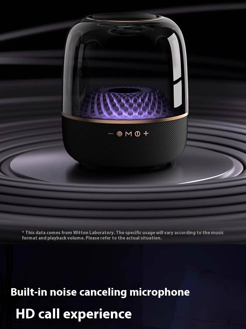 Głośnik Bluetooth (5. generacja) – kryształowy design z głębokim basem i dźwiękiem Hi-Fi, głośnik stacjonarny/komputerowy (dźwięk klasy premium, podwójne przetworniki, diody LED)_voghion.com