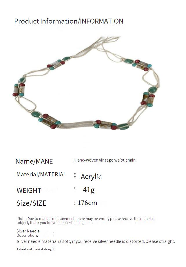 Ethnischer handgewebter Taillengürtel aus Seil – Vielseitige Kette im Retro-Stil für Kleider und Freizeitkleidung_voghion.com