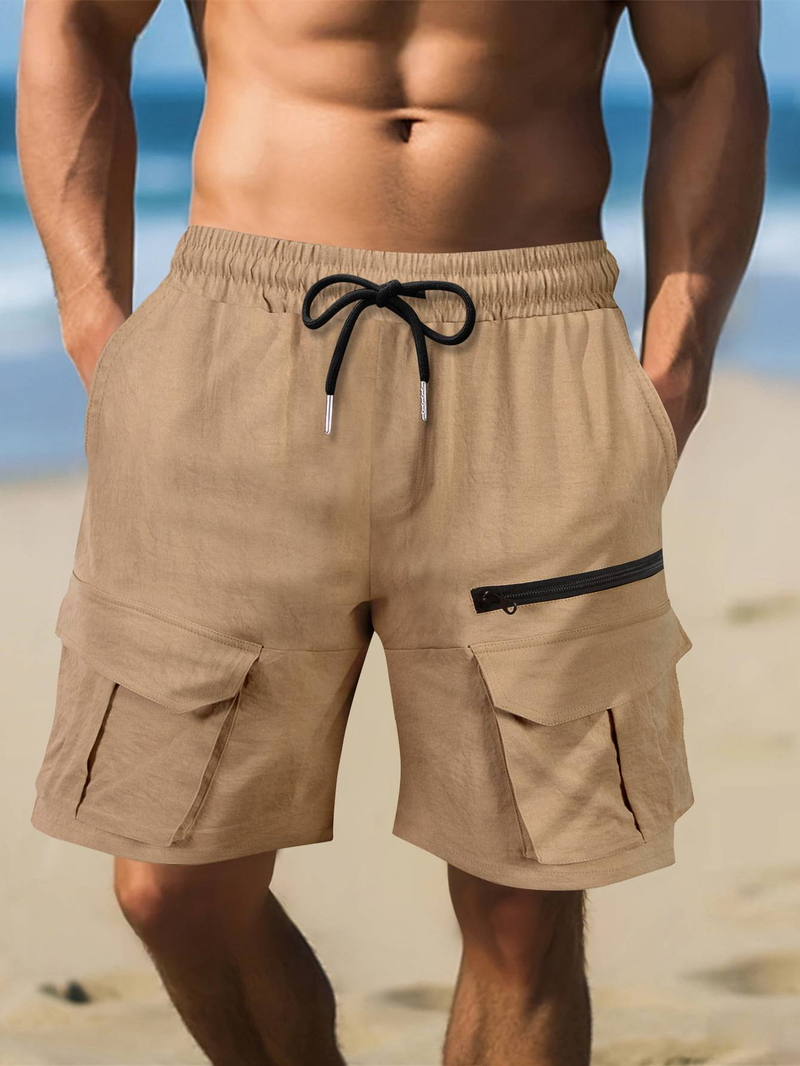 Pantaloncini sportivi da uomo, pantaloncini metallizzati, pantaloncini da lavoro multitasche, pantaloncini da corsa e da ciclismo_voghion.com