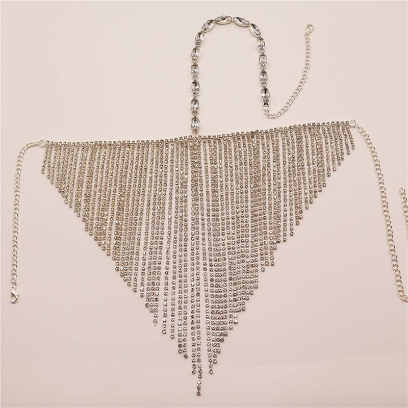 Elegante sluiermasker met strass-franje en kristallen kettingversiering - Stijlvolle gezichtssieraden voor vrouwen en mannen Masker met diamanten gezichtssieraden_voghion.com