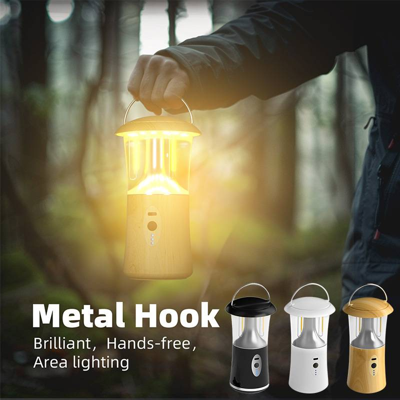 Lanterna da campeggio portatile con luce LED regolabile a 3 colori, lampada da esterno impermeabile per escursionismo, emergenza e uso in tenda - Stile retrò vintage_voghion.com