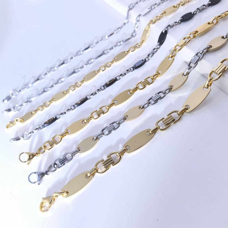 Men's Jewelry Handmade Chain Fashionable And Atmospheric Necklace Emperor Chain Smooth Stainless Steel Return Flat Link Chain Set_voghion.com