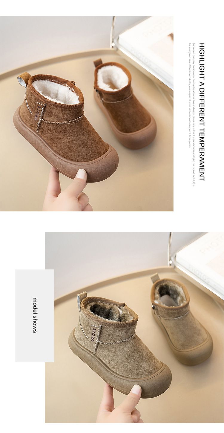 2025 Winter Neue Sport Stil Kinder Schnee Wildleder Anti-Kick Geschlossen-Zehe Jungen Und Mädchen Warme Für Ältere kinder Baumwolle_voghion.com