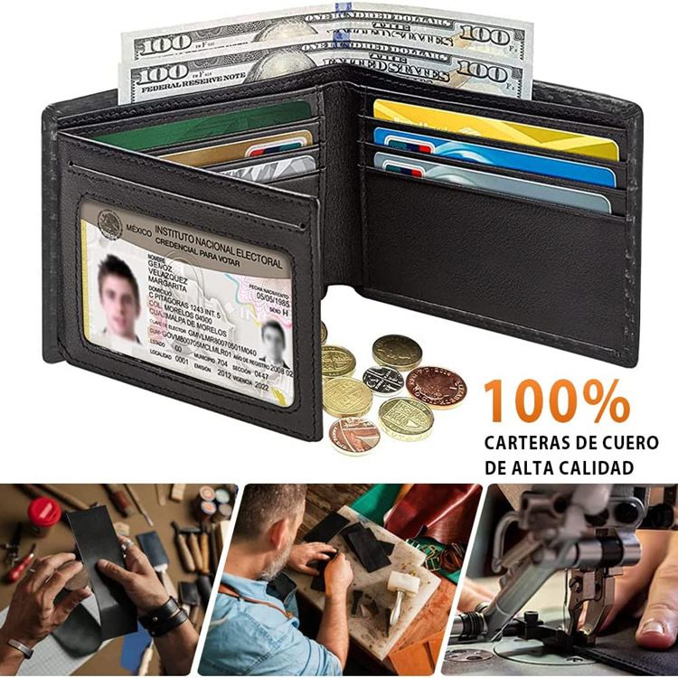 Men's Wallet Card Cases Men's Wallet Carbon Fiber RFID Multi Card Tri Fold Loose Leaf Card Holder Splicing Wallet Wallet_voghion.com