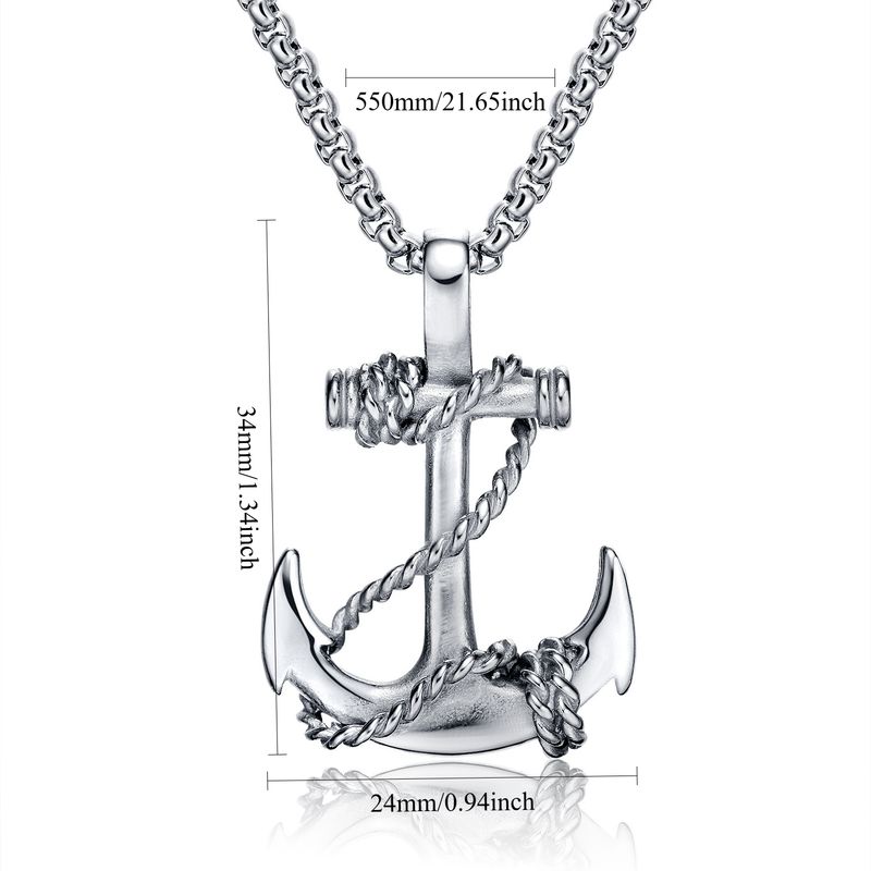 Collana con ciondolo ad ancora in acciaio al titanio Hip Hop, 55 cm, per uomo, collana con ciondolo ad ancora per uomo, gioielli personalizzati da strada, regali per uomo_voghion.com